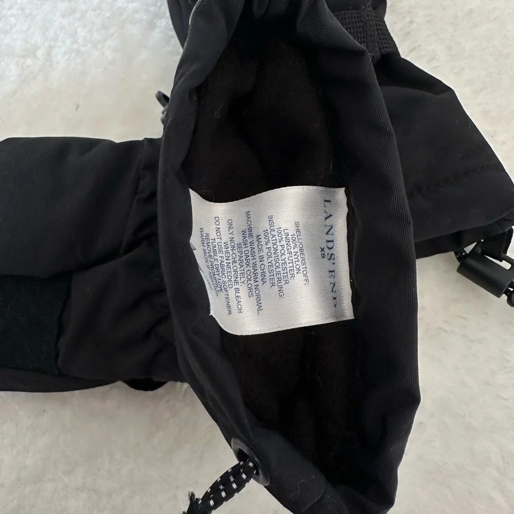 Lands End Kids Black Winter Mittens